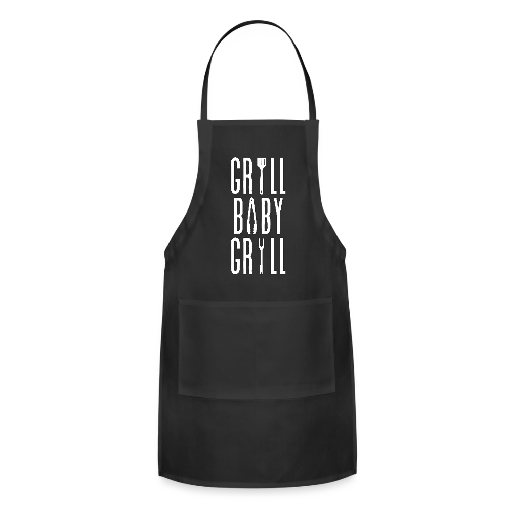 Grill, Baby, Grill Apron - black