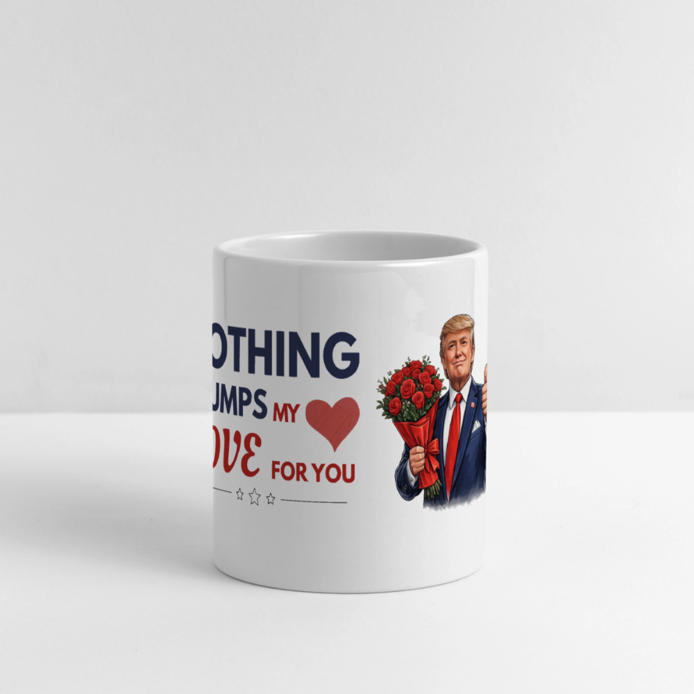 Nothing Trumps My Love For You – Valentine’s Mug (Heart Handle) - white