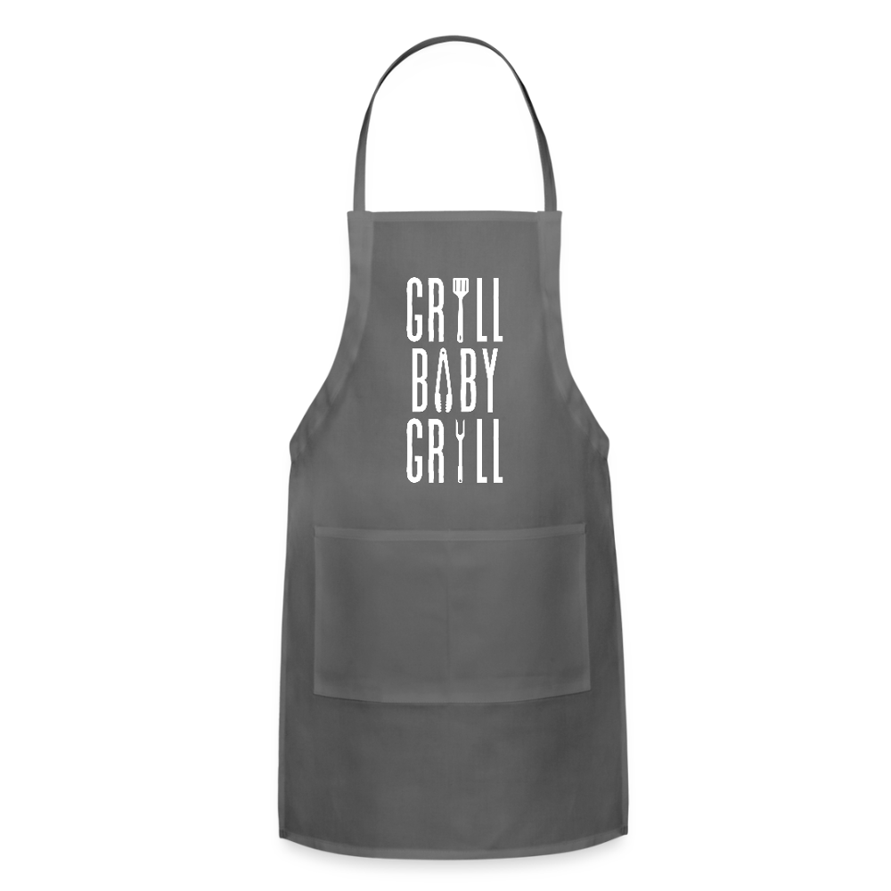 Grill, Baby, Grill Apron - charcoal