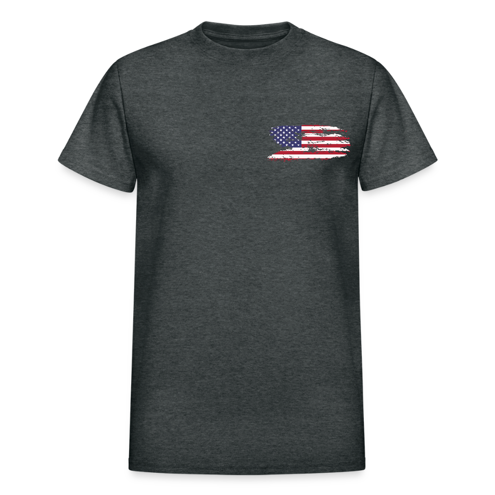 250 Years Still Here Tee – 13 Stripe Back Design - deep heather