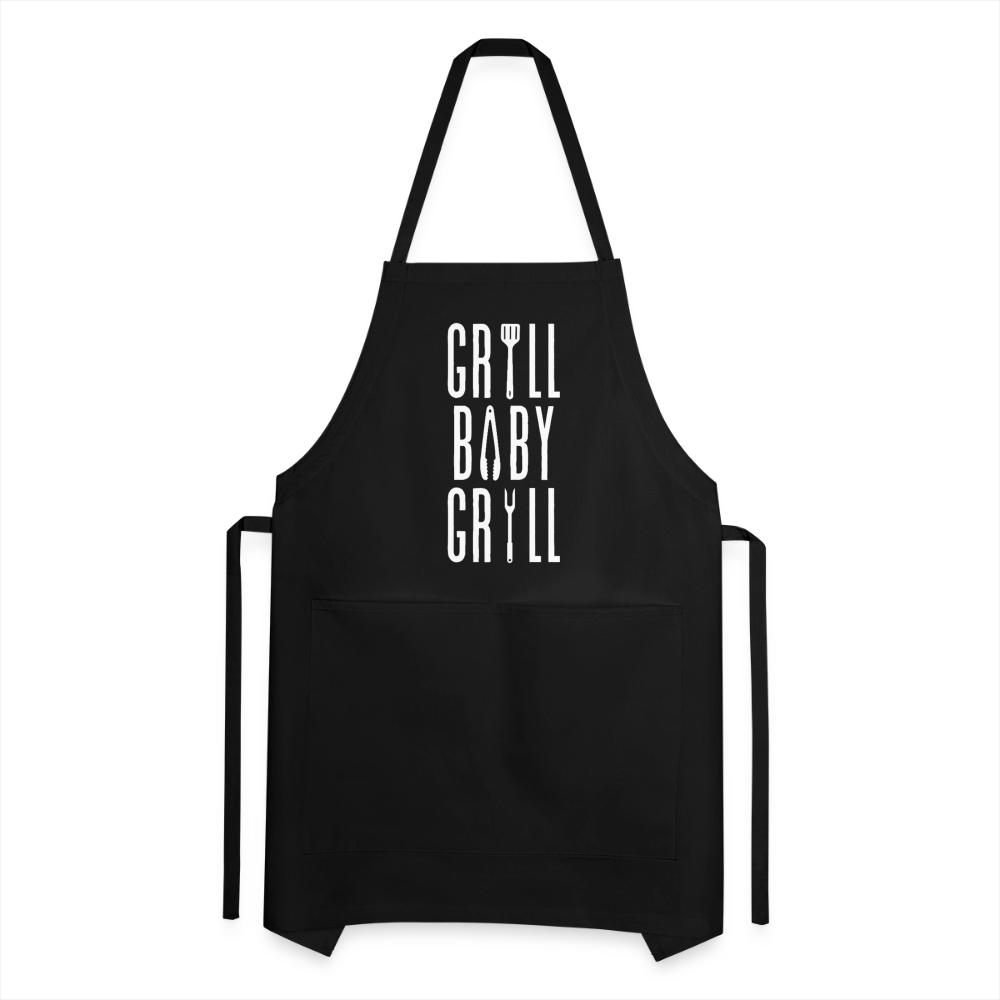 Grill, Baby, Grill Apron - black