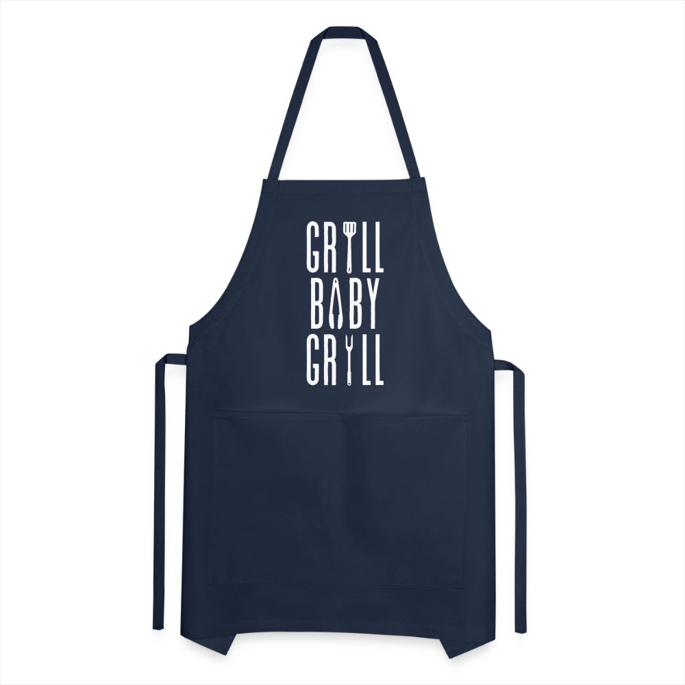 Grill, Baby, Grill Apron - navy
