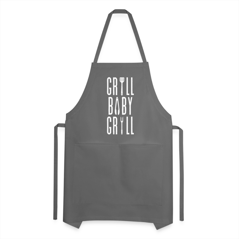 Grill, Baby, Grill Apron - charcoal