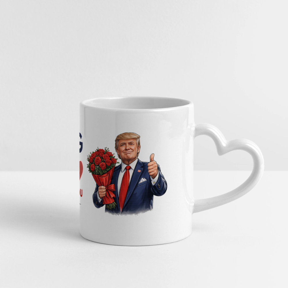 Nothing Trumps My Love For You – Valentine’s Mug (Heart Handle) - white
