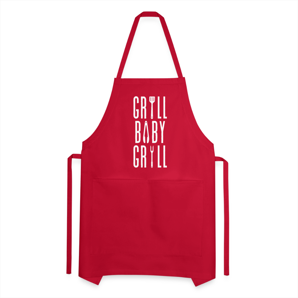Grill, Baby, Grill Apron - red