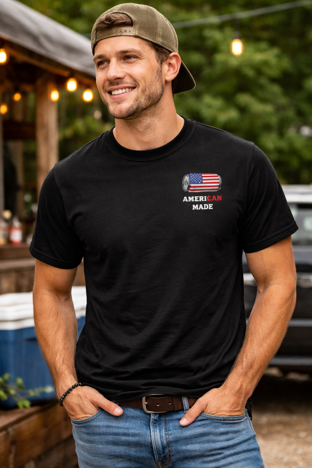 American Made Flag Can Tshirt - America's 250th Anniversary