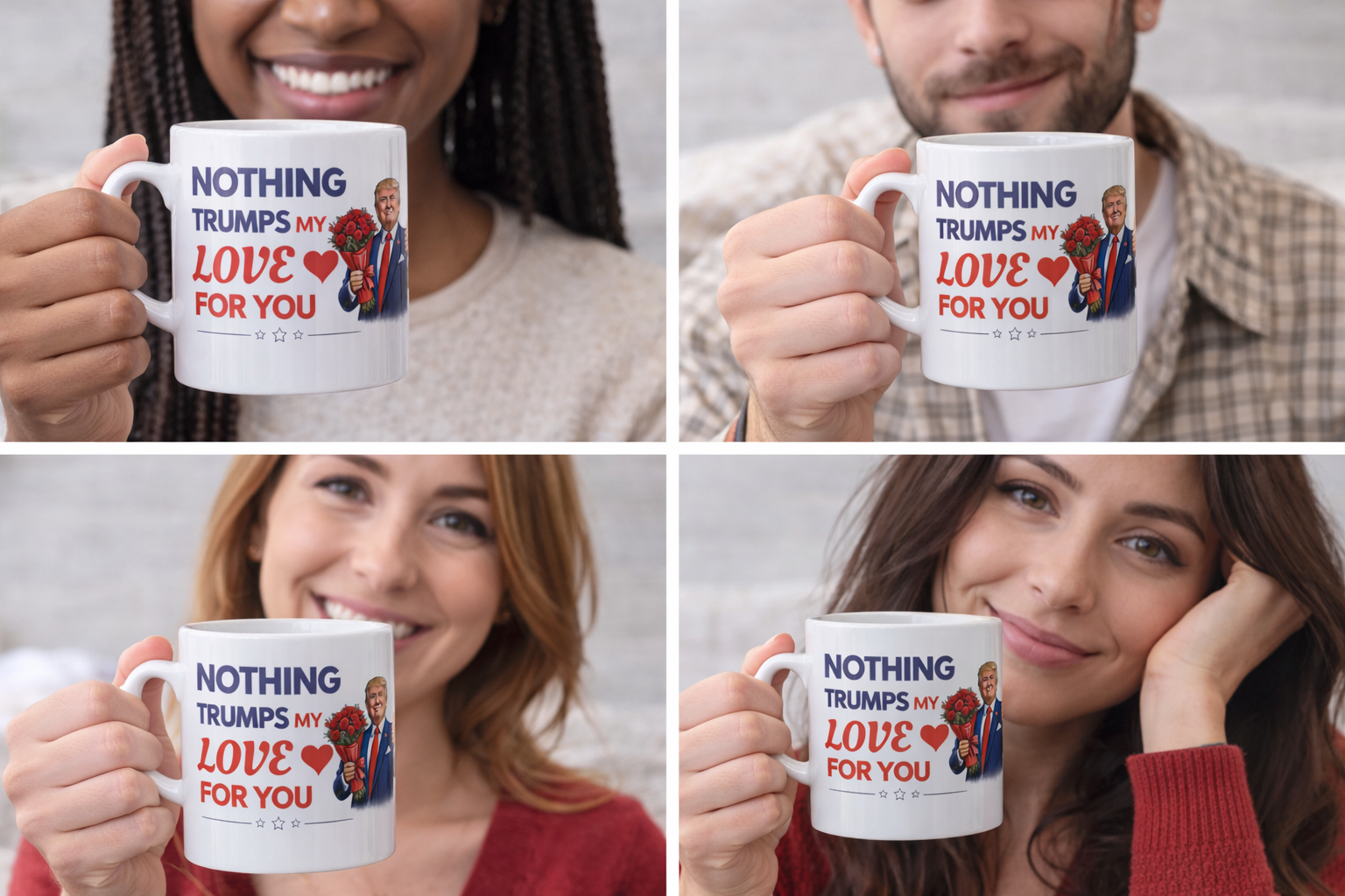 Nothing Trumps My Love For You – Valentine’s Mug (Heart Handle)